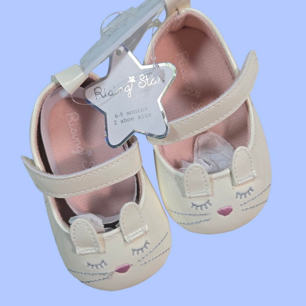 Rising Star White Bunny Baby Shoes 6-9 Months - Picture 3 of 6